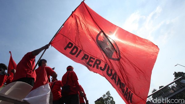 Ilustrasi Bendera PDIP (Rifkianto Nugroho/detikcom)