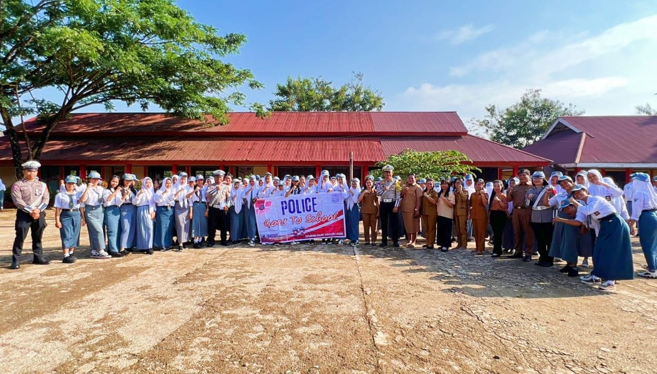 Satlantas Polres Morut, dipimpin AKP. Budi Prasetyo, SH, datang pelajar disekolah untuk edukasi Berlalu-Lintas, (Foto: Ist)