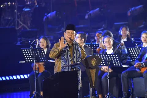 Presiden RI Prabowo Subianto dalam Musyawarah Rencana Pembangunan Nasional (Musrenbangnas) 2025-2029 di Gedung Bapennas, Menteng, Jakarta Pusat, Senin (30/12/2024)