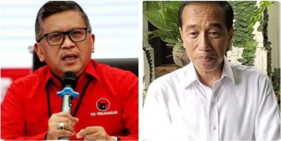 Kolase foto Hasto Kristiyanto dan Joko Widodo (Jokowi)