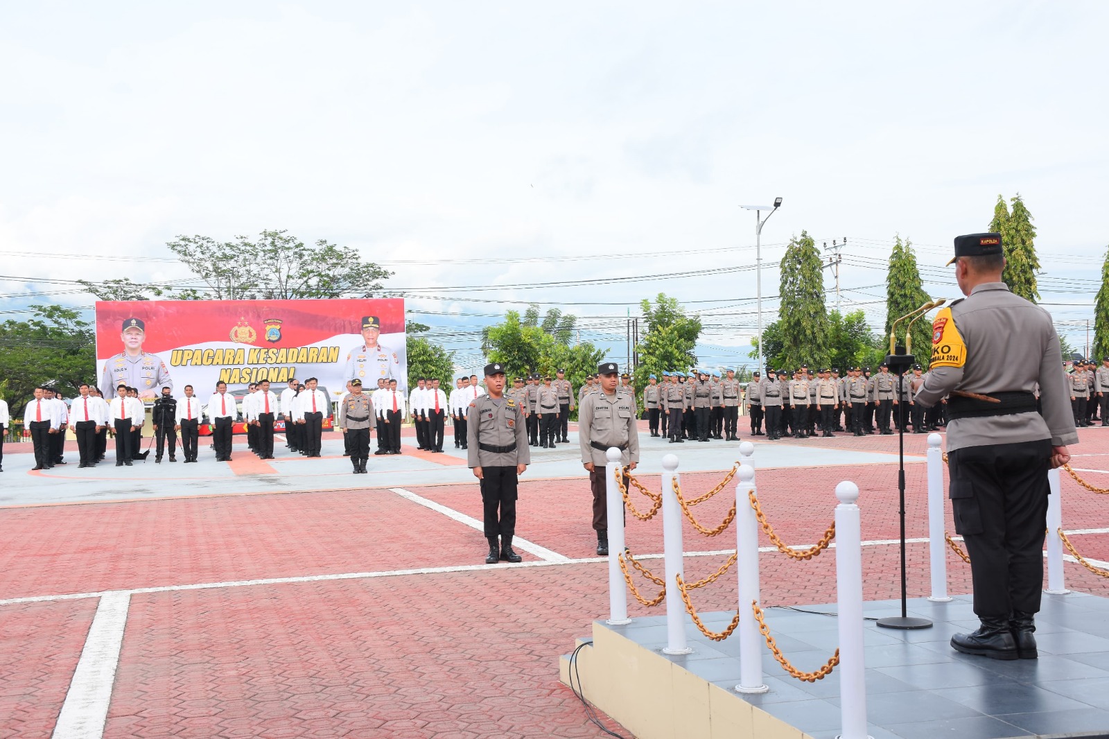 Upacara Hari Kesadaran Nasional di lapangan apel Mako Polda Sulteng. Jum'at (17/1/2025)