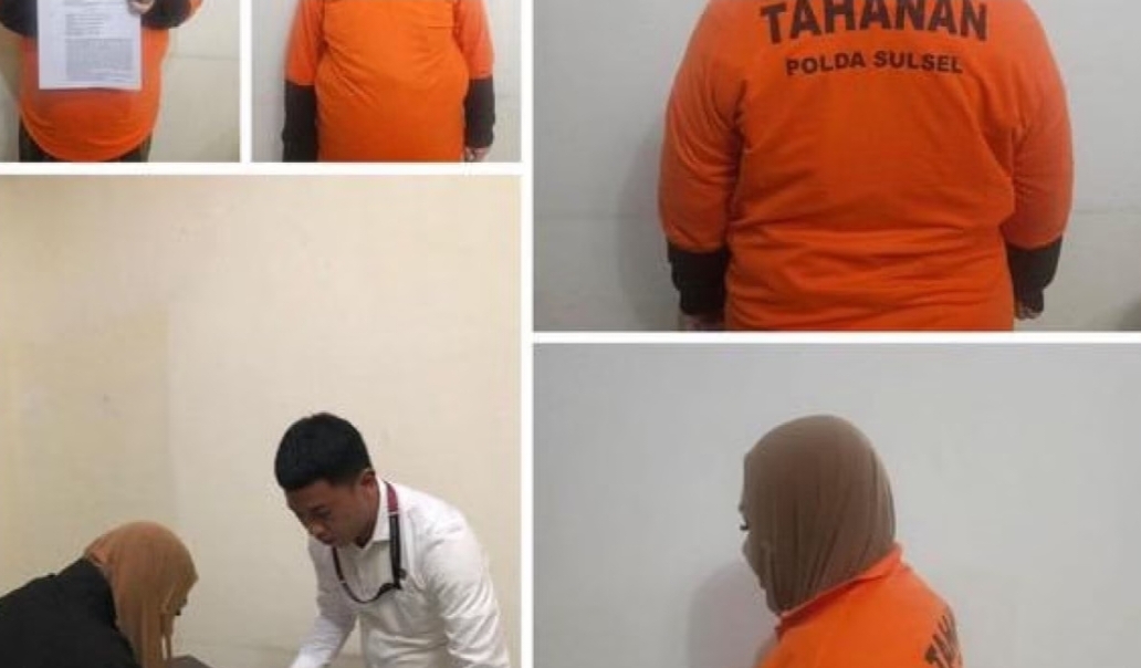 Satu diantaranya owner skincare berbahaya di Makassar ditahan Polda Sulsel. (Foto: Humas Polda Sulsel)