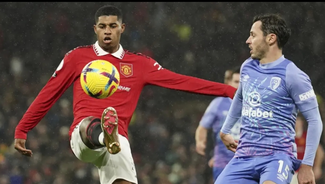Tiga gol kemenangan Manchester United atas Bournemouth masing-masing disumbangkan oleh Casemiro, Luke Shaw dan Marcus Rashford. (AP Photo/Dave Thompson)