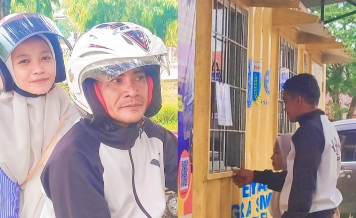 Warga Desa Onepute Kecamatan Petasia Barat memilih bayar pajak motor di gerai Samsat Beteleme (Foto: Rudy)