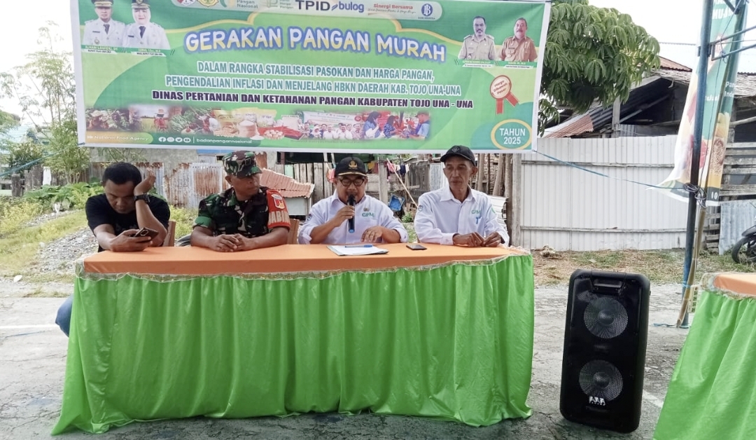 Dinas Pertanian dan Ketahanan Pangan menggelar Gerakan Pangan Murah (GPM) di Lapangan Kelurahan Dondo, Kecamatan Ratolindo, Rabu (12/3/2025).