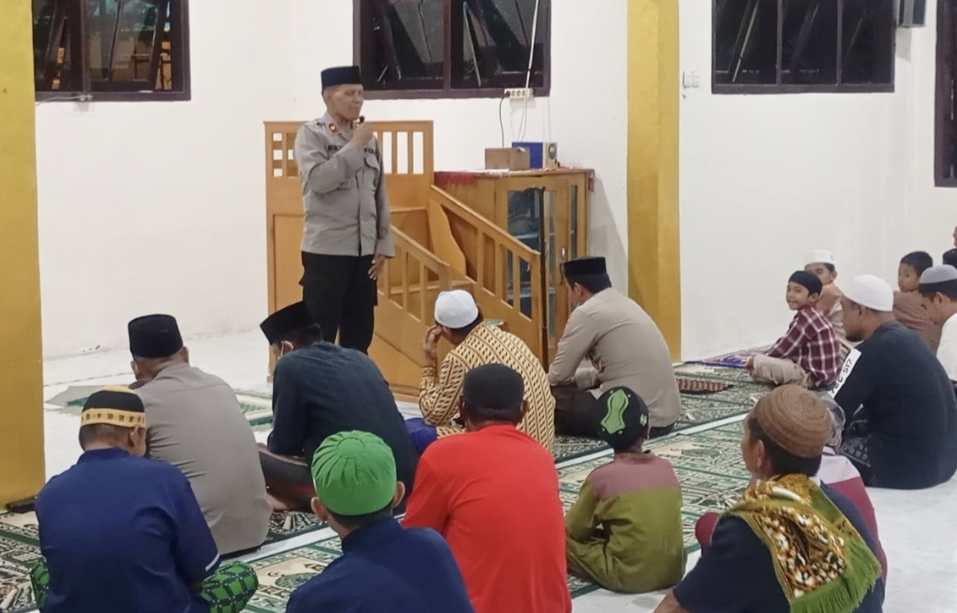 Polres Touna melaksanakan Safari Ramadhan di Masjid Baburrahman Kelurahan Malotong, Kecamatan Ampana Kota, Senin (17/3/2025).