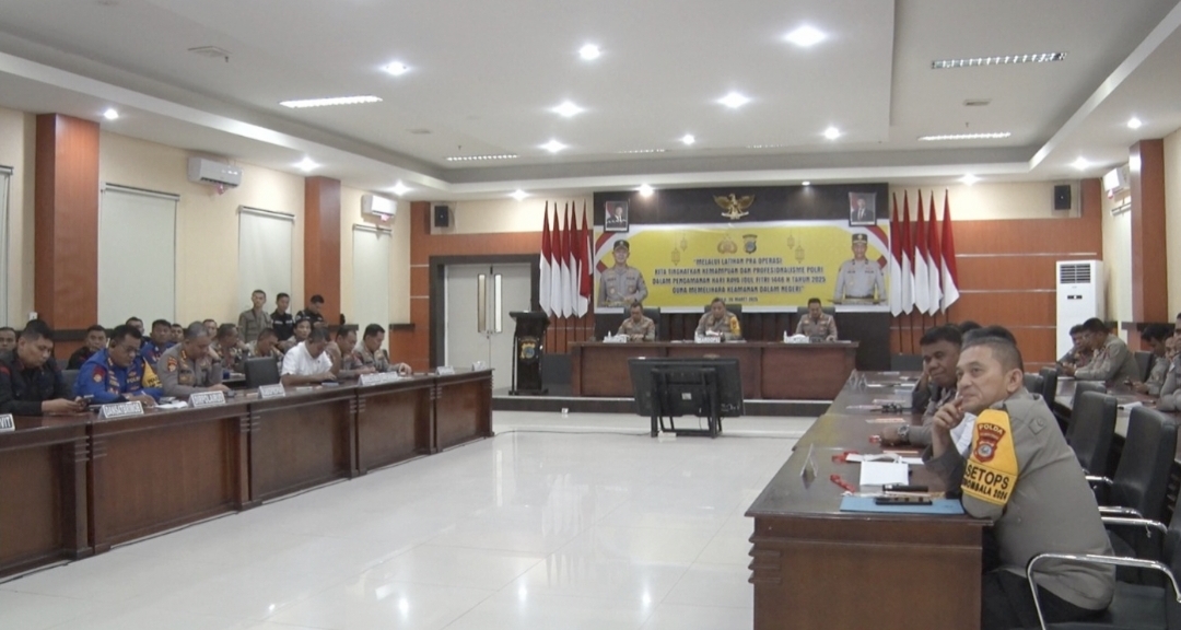 Latihan Pra Operasi (Latpraops) Ketupat Tinombala T.A 2025, Kamis 20 Maret 2025 pagi, di aula Rupatama