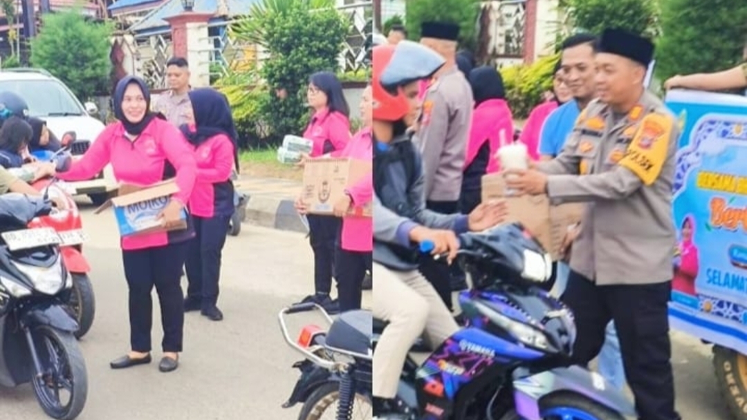 Polsek Petasia berbagi terhadap sesama di bulan Ramadhan (Foto: Ist)