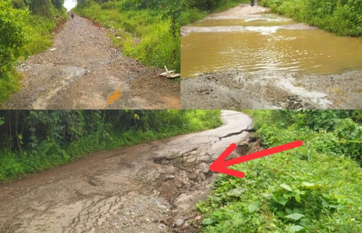 Kondisi terkini jalan Provinsi poros Beteleme Nuha semakin memprihatinkan