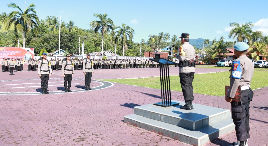 Apel pergeseran pasukan pengamanan TPS dan Rekapitulasi pemungutan suara ulang (PSU) calon Bupati dan Wakil Bupati Kabupaten Parigi Moutong