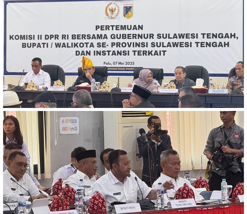 Bupati Touna, Ilham Lawidu Hadir dalam Kunjungan Kerja Komisi II DPR RI di Sulteng.Foto : PPID Utama/Humas Pemprov Sulteng