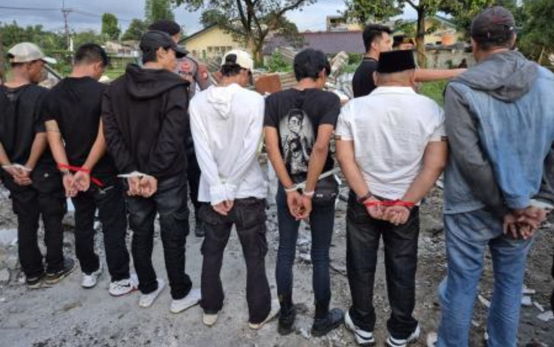 Polisi menangkap 17 orang terkait kasus pendudukan lahan BMKG di Tangsel. (Foto: Istimewa)