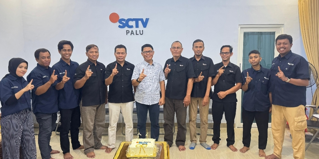 syukuran satu tahun SCTV Biro Palu di Jalan Anoa, Palu Selatan, Kota Palu