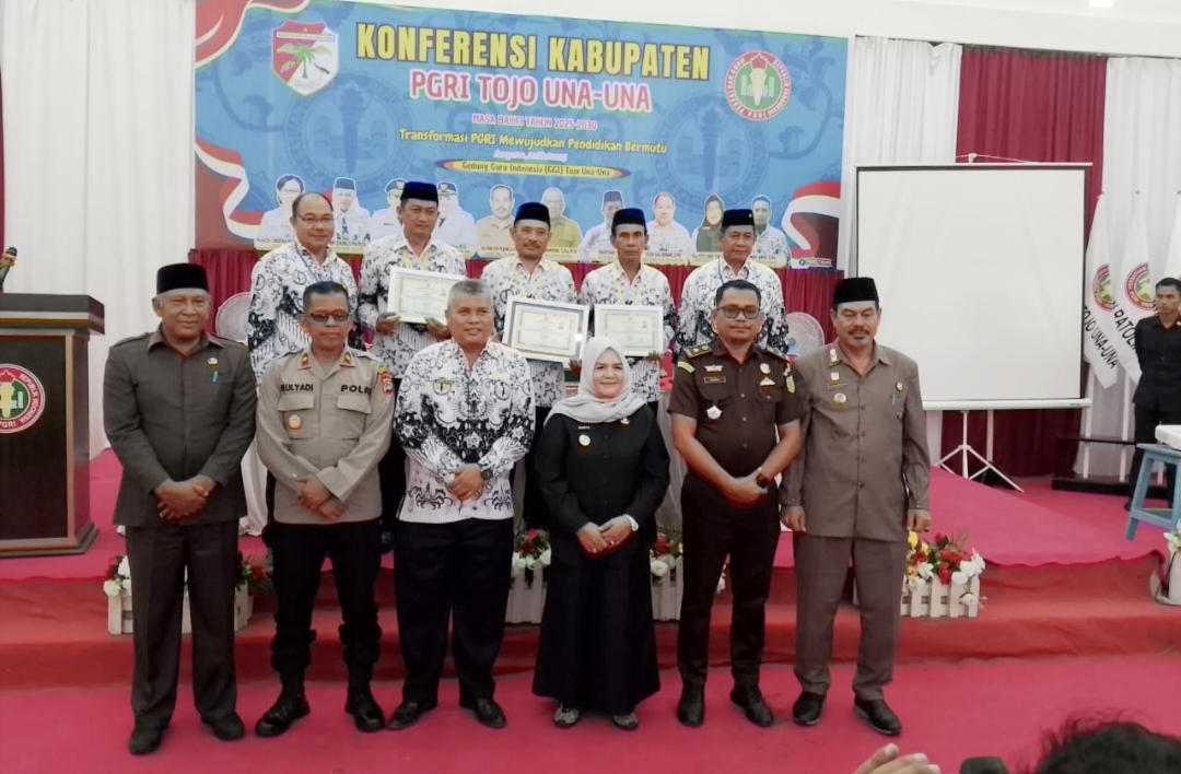 Konferensi Kabupaten (Konkab) Persatuan Guru Indonesia (PGRI) Tojo Una-Una Masa Bakti 2025-2030, Selasa (20/5/2025).