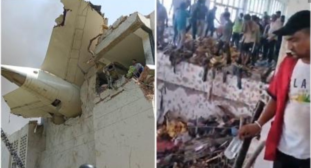 Pesawat Air India jatuh di asrama kedokteran, puluhan mahasiswa diduga tewas. (Foto: X)