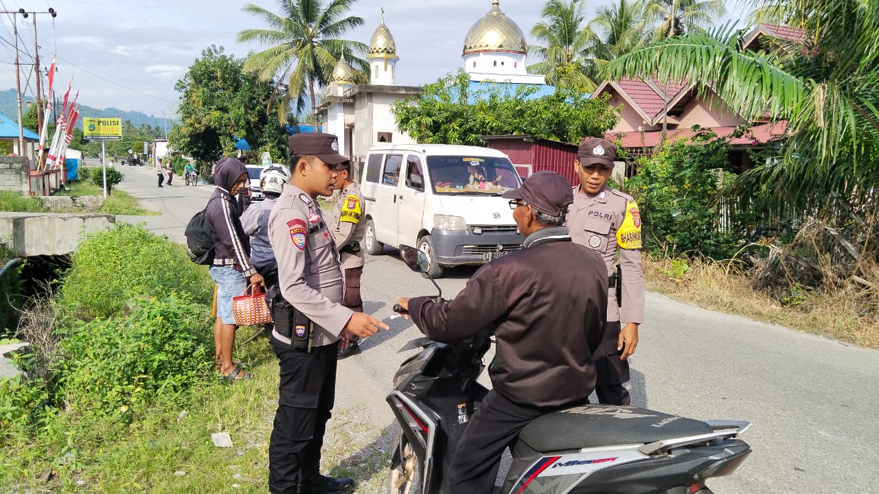 razia kendaraan bermotor di wilayah Kecamatan Poso Pesisir Selatan, Selasa (15/7/2025)