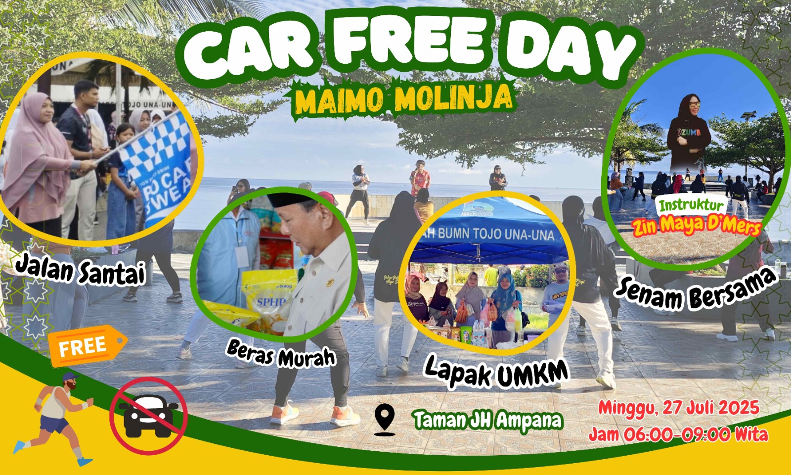 Car Free Day Maimo Molinja 6000 Langkah pada Minggu, 27 Juli 2025. 