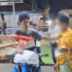 Reka ulang tragedi di Desa Koromotantu, pelaku tusuk dada kiri korban hingga meregang nyawa (ist)