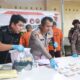 Kapolres Parigi Moutong, AKBP Hendrawan A.N., S.I.K., M.H., pimpin Pers Conference di Empat kasus besar penyalahgunaan sabu di lokasi yang berbeda.