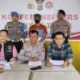 Konferensi pers Dimako Pores Touna Yang dipimpin oleh Kasih Humas Iptu Martono, Kanit Pidum Eka Sriyanto, Kanit Tipikor Edy Sarwan dan Awak media.