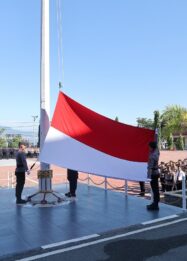 Upacara Bendera Merah Putih, Peringatan Hari Kesadaran Nasional Bulan April 2026 yang digelar pada Jumat 17/04/2026 pagi, di lapangan apel Mapolda Sulteng.