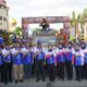 Kapolda Sulawesi Tengah Brigjen Pol Nasri bersama jajaran Pejabat Utama Polda Sulteng, Ketua Bhayangkari Daerah Sulteng, serta panitia kegiatan berfoto bersama di depan kendaraan peserta, usai secara resmi melepas peserta Bhayangkara Otomotif Nambaso 2026 di halaman Mako Polda Sulteng, Sabtu (13/6/2026).