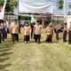 Wakil Bupati Tojo Una-Una Surya didampingi jajaran pejabat dan pembina Pramuka dan peserta perkemahan Saka Bakti Husada Kwartir Cabang Tojo Una-Una, di lingkungan SMK Negeri 4 Ampana Kota, Jumat (17/7/2026).