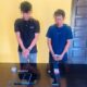 Kedua tersangka beserta barang bukti berupa tujuh paket diduga narkotika jenis shabu, bungkus rokok, dan lima unit ponsel hasil pengungkapan kasus narkoba oleh Polsek Bungku Utara, Minggu (19/7/2026).