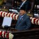 Presiden Prabowo Subianto berpidato dalam penyampaian Rancangan Undang-Undang (RUU) APBN 2027 dan Nota Keuangan di Kompleks Parlemen, Jakarta, Jumat (14/8/2026). (Foto: Aldhi Chandra Setiawan)