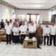 Bupati Tojo Una-Una Ilham Lawidu bersama jajaran pejabat daerah, perwakilan The Habibie Center, dan peserta kegiatan berfoto bersama usai pembukaan Lokakarya Deteksi Dini Berbasis Komunitas dan Pengurangan Stigma Kusta, di Hotel Lawaka, Ampana, Rabu (19/8/2026).