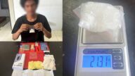 Tersangka beserta barang bukti berupa narkotika jenis sabu berat bruto 21,31 gram, timbangan digital, alat hisap, telepon seluler, dan perlengkapan lainnya yang diamankan Satresnarkoba Polres Tojo Una-Una di Jalan Sultan Hasanuddin, Kecamatan Ampana Kota, Sabtu (26/9/2026).