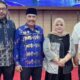 Wakil Bupati Tojo Una-Una, Surya Lapasiri, M.Si., beserta rombongan berfoto bersama saat menghadiri Rapat Koordinasi Percepatan Pertumbuhan Ekonomi se-Sulawesi di Makassar, Jumat (18/9/2026).