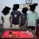 Empat orang terduga penyalahguna narkoba beserta barang bukti yang diamankan personel Polres Parigi Moutong di Kelurahan Bantaya, Kecamatan Parigi, Kabupaten Parigi Moutong, Sabtu (17/10/2026).