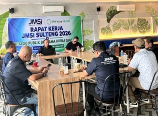 Rapat Kerja (Raker) Pengurus Daerah JMSI Sulawesi Tengah sekaligus Dialog Publik bersama BPW Hipka Sulteng, yang berlangsung di Kafe Myco, Kota Palu, Sabtu (3/10/2026). — Foto: Istimewa