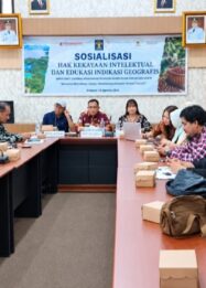 Suasana kegiatan Sosialisasi Hak Kekayaan Intelektual dan Edukasi Indikasi Geografis yang digelar Pemerintah Kabupaten Tojo Una-Una di Ampana, Kamis (15/10/2026).