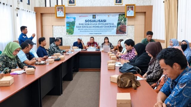 Suasana kegiatan Sosialisasi Hak Kekayaan Intelektual dan Edukasi Indikasi Geografis yang digelar Pemerintah Kabupaten Tojo Una-Una di Ampana, Kamis (15/10/2026).